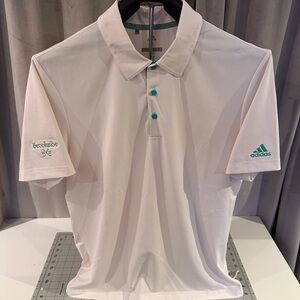 Adidas White Polo Shirt with Teal Accents